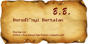 Borsányi Bertalan névjegykártya